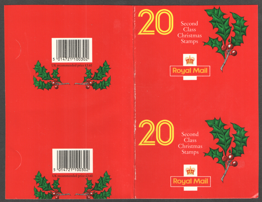 (image for) Uncut Pair of LX2 / DB12(5) 1991 20 x 18p Christmas Booklet Covers - Click Image to Close